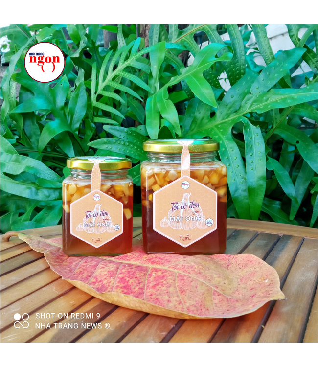 Tỏi ngâm mật ong thiên nhiên - Lọ thủy tinh 240g - Nha Trang Ngon