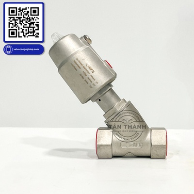 Van xiên inox khí nén nối ren