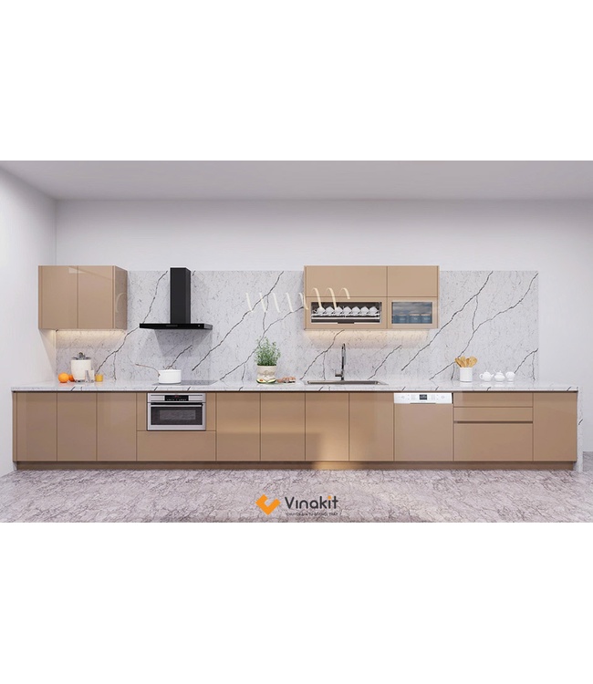 Mẫu tủ bếp Inox cánh Acrylic hệ modul rời CNC IN43