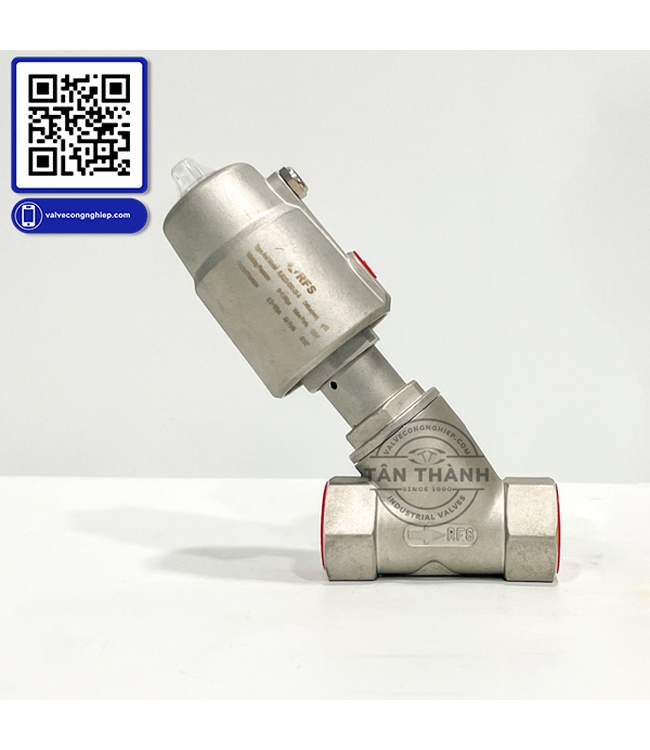 Van xiên inox khí nén nối ren