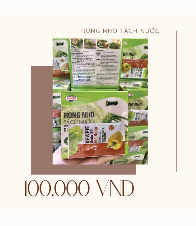 Rong nho tách nước