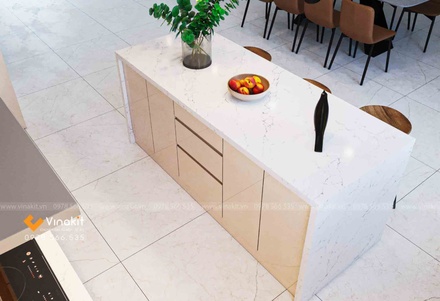 Mẫu tủ bếp Inox cánh Acrylic hệ modul rời CNC IN16