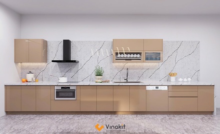 Mẫu tủ bếp Inox cánh Acrylic hệ modul rời CNC IN43