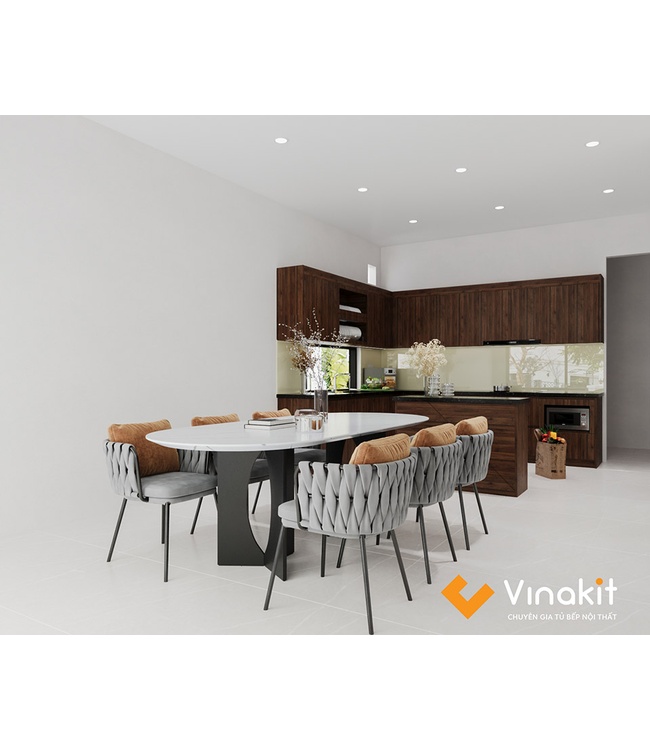 Mẫu tủ bếp gỗ công nghiệp cánh Melamine ME12