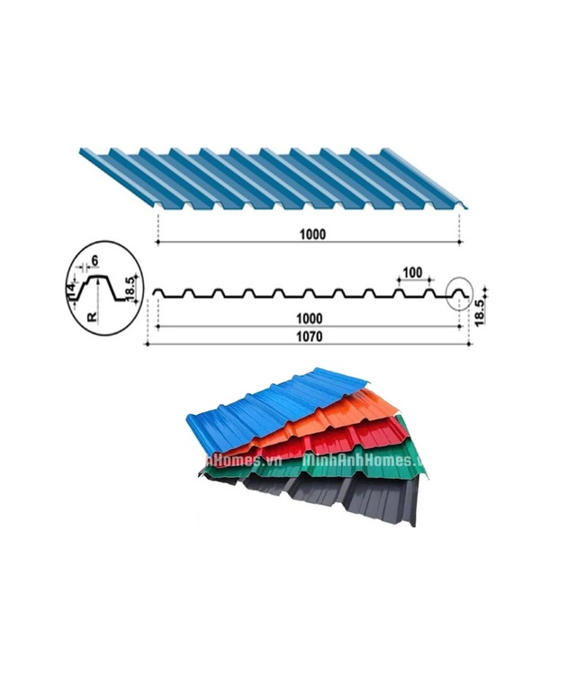 Tôn nhựa 11 sóng vuông PVC/ASA