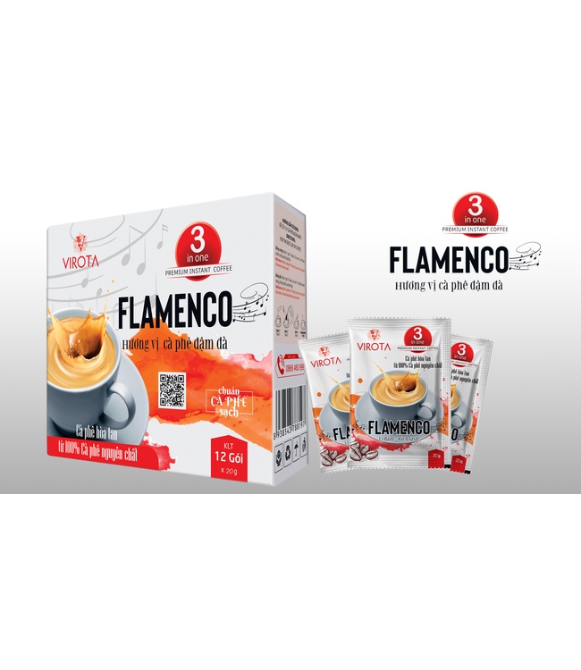 Cà phê hoà tan 3 in 1 Flamenco Virota Café vị đậm đà