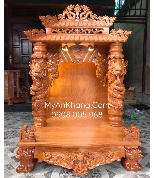 Bàn thờ Thần Tài Ông Địa gỗ gõ đỏ tại TP HCM