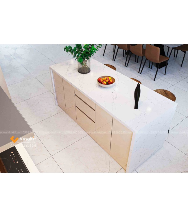 Mẫu tủ bếp Inox cánh Acrylic hệ modul rời CNC IN16