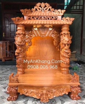 Bàn thờ Thần Tài Ông Địa gỗ gõ đỏ tại TP HCM