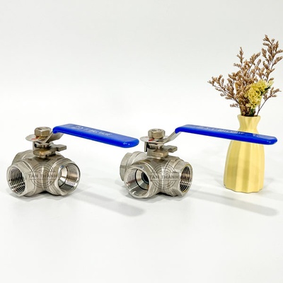 Van bi inox 304 3 ngã nối ren DR