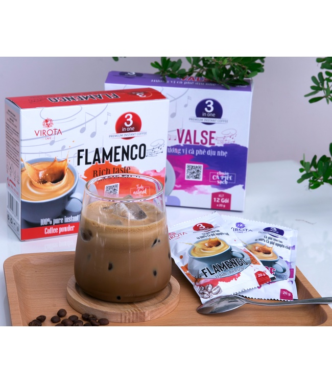 Cà phê hoà tan 3 in 1 Flamenco Virota Café vị đậm đà