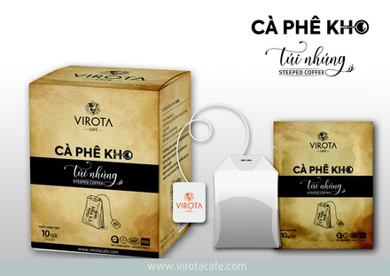 Cà phê kho Túi Nhúng Virota Café đậm vị (Hộp 10 túi - 10gr/túi)