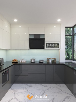 Tủ bếp nhôm cánh Acrylic AL18