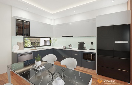 Tủ bếp nhựa cánh Laminate CLA13