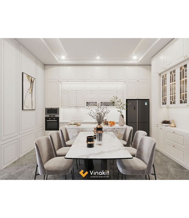 Mẫu tủ bếp gỗ công nghiệp cánh sơn Inchem INC13