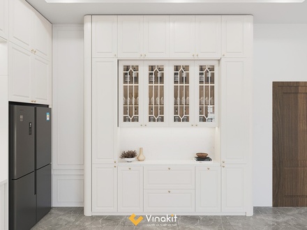 Mẫu tủ bếp gỗ công nghiệp cánh sơn Inchem INC13