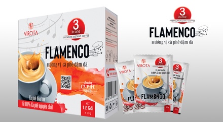 Cà phê hoà tan 3 in 1 Flamenco Virota Café vị đậm đà