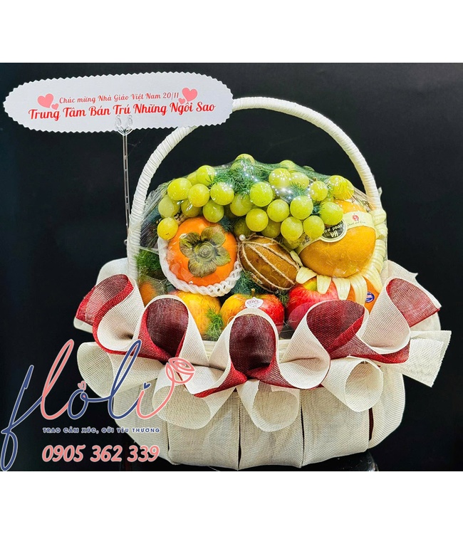 Giỏ trái cây tặng Thầy Cô nhân ngày 20/11 đẹp và ý nghĩa
