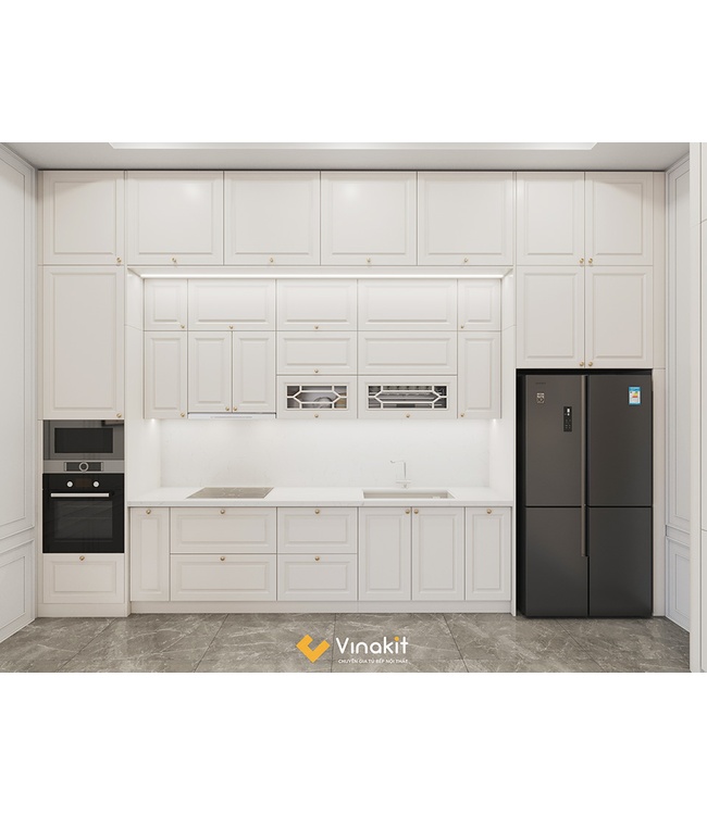 Mẫu tủ bếp gỗ công nghiệp cánh sơn Inchem INC13