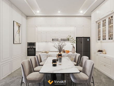 Mẫu tủ bếp gỗ công nghiệp cánh sơn Inchem INC13