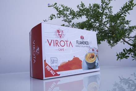 Cà phê hoà tan 3 in 1 Flamenco Promax Virota Café đậm đà, ít ngọt (Hộp 50 gói -20gr/gói)