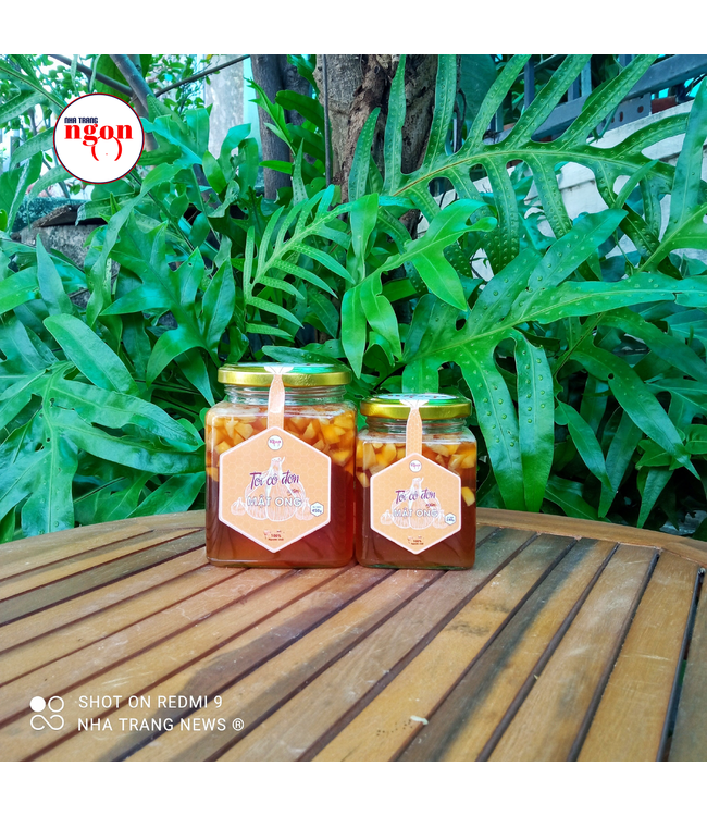 Tỏi ngâm mật ong thiên nhiên - Lọ thủy tinh 450g - Nha Trang Ngon